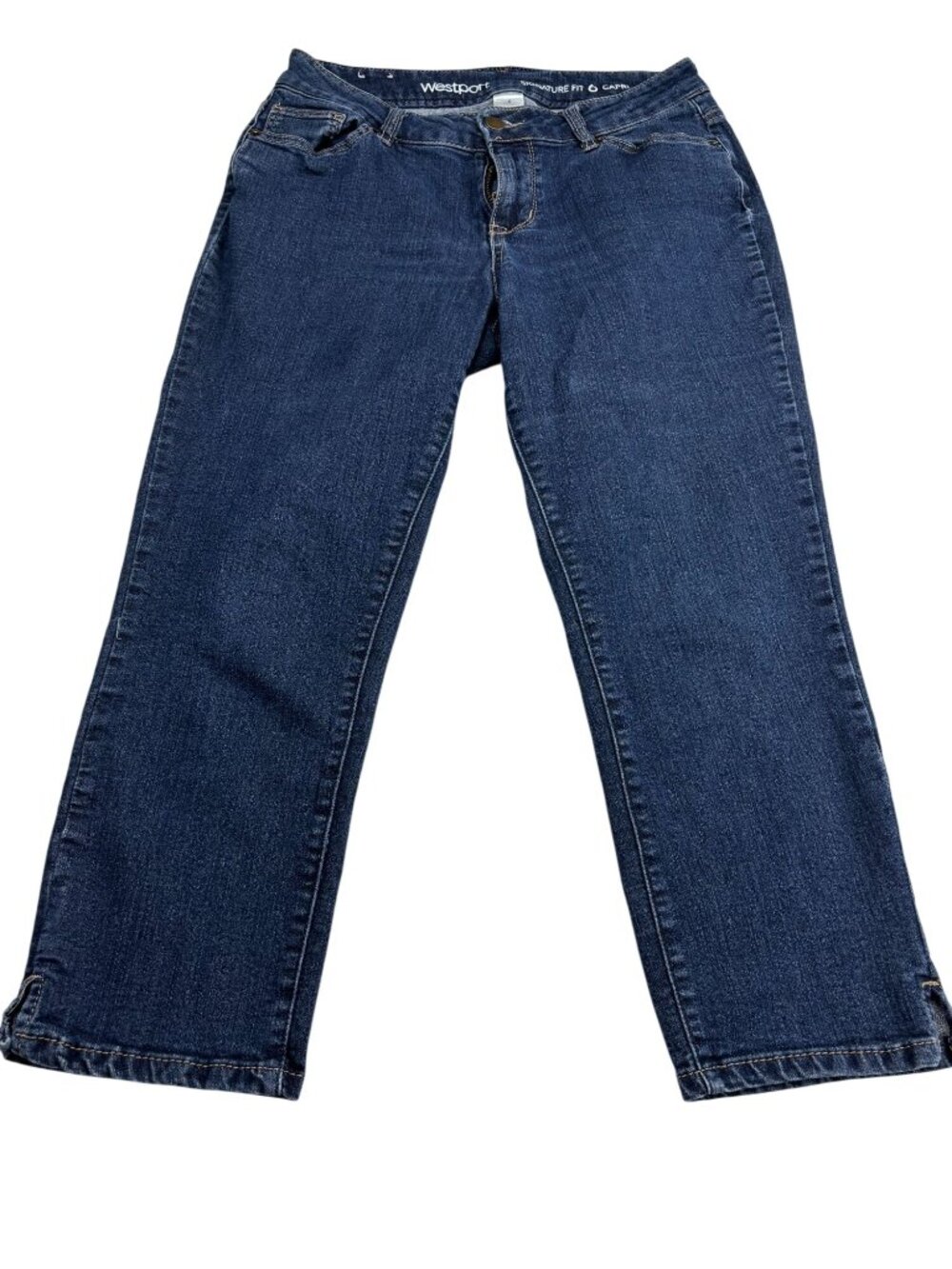 Westport Signature Fit Capri Jeans Size 6 Dark Wash Stretch Denim